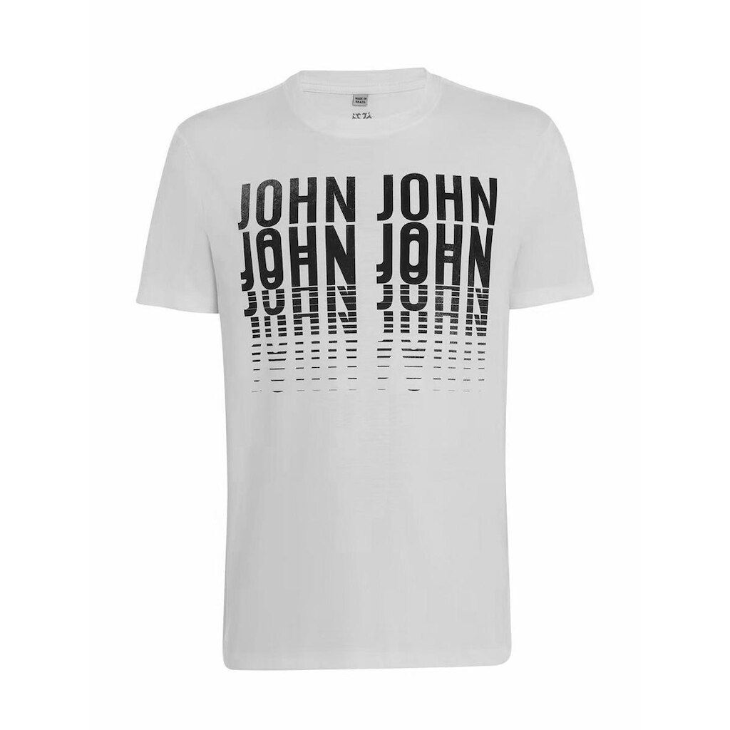Camiseta John John Masculina Regular Logo Repeat Branca