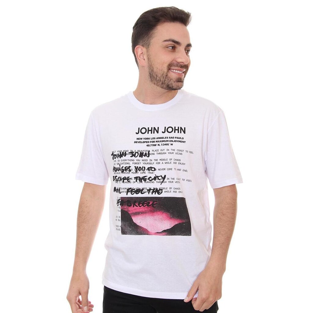 Camiseta John John Masculina Regular Melt Your Mind Branca