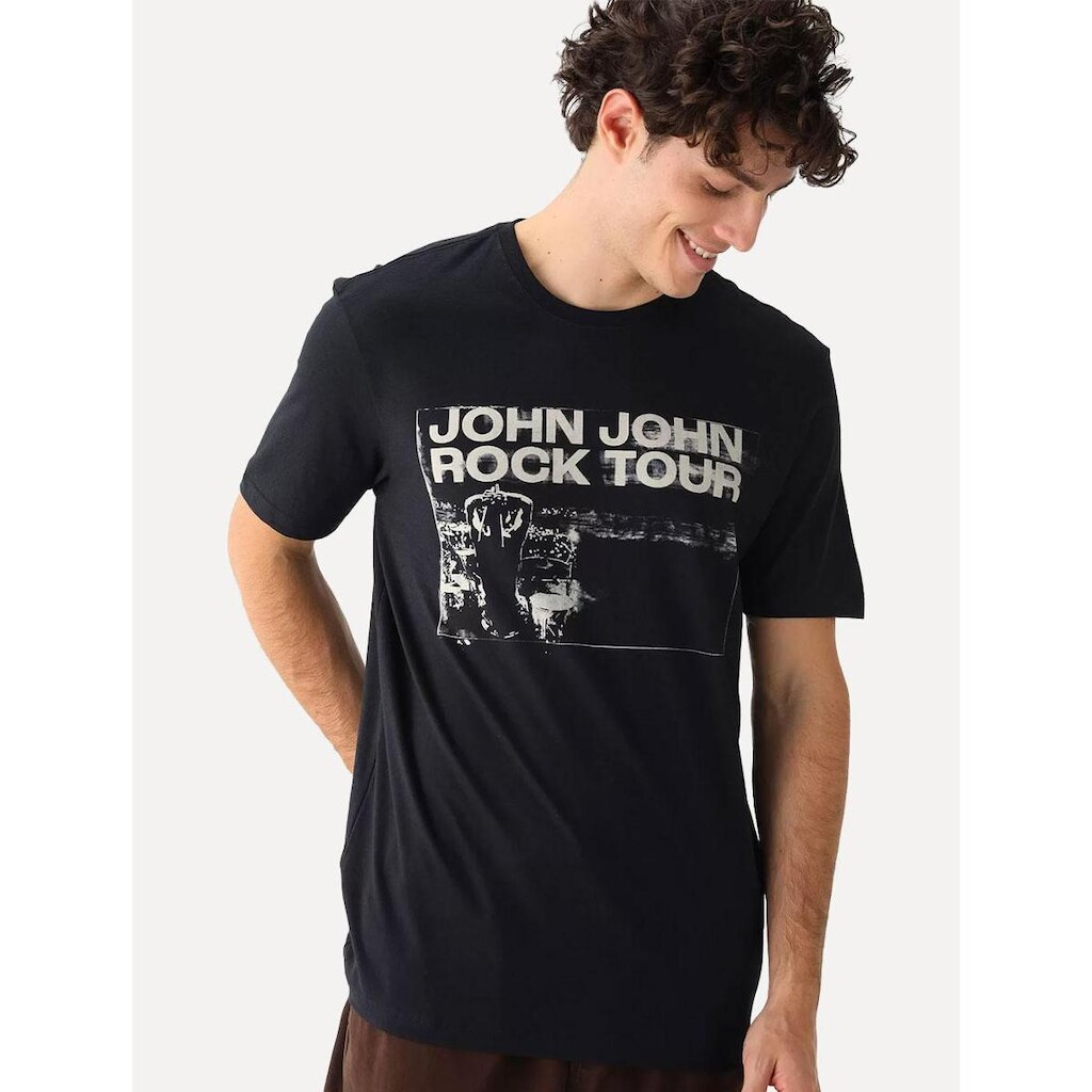Camiseta John John Masculina Regular Red Tour Preta