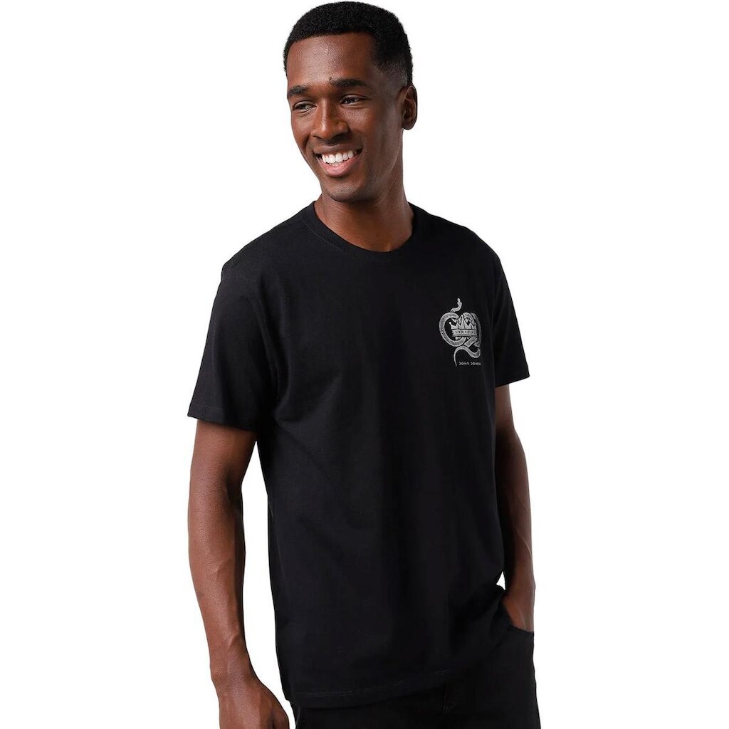 Camiseta John John Masculina Regular Snake Crown Preta