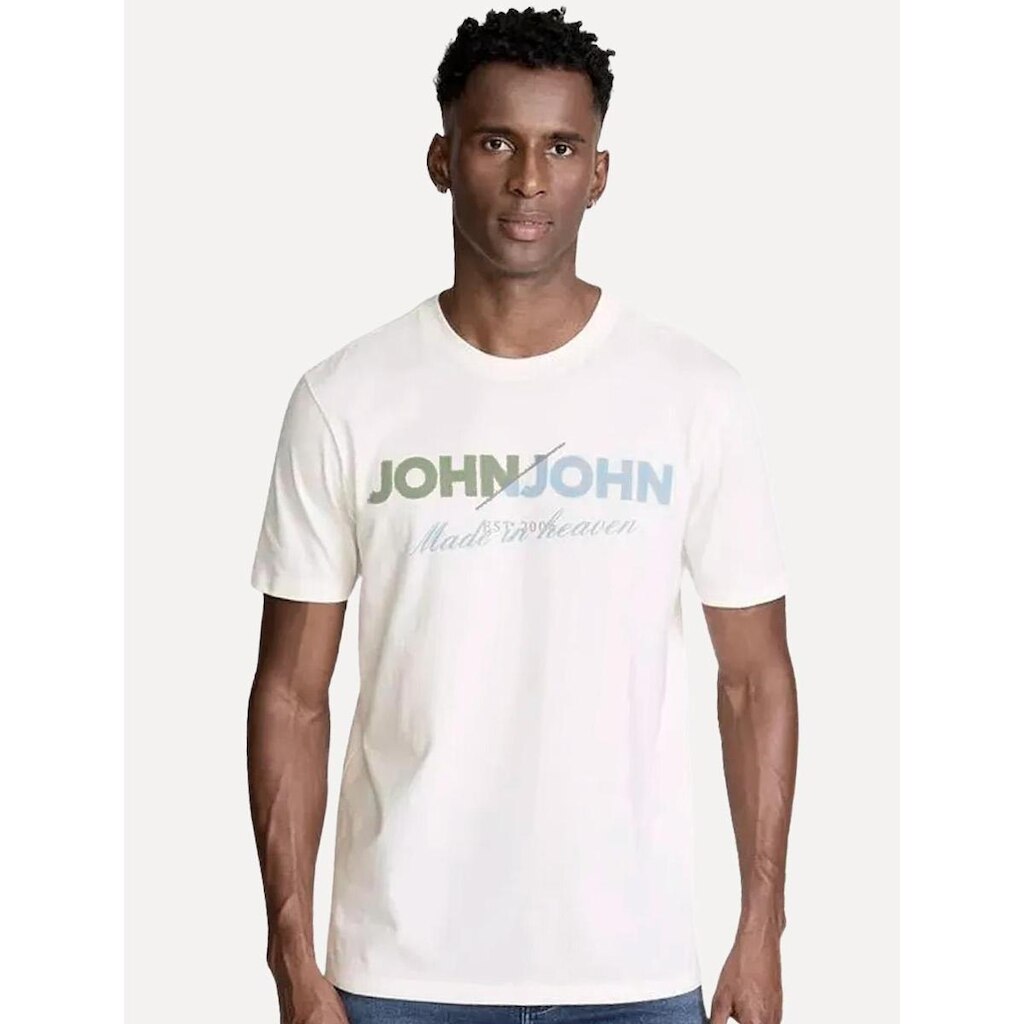 Camiseta John John Masculina Relaxed Double Sid Off White