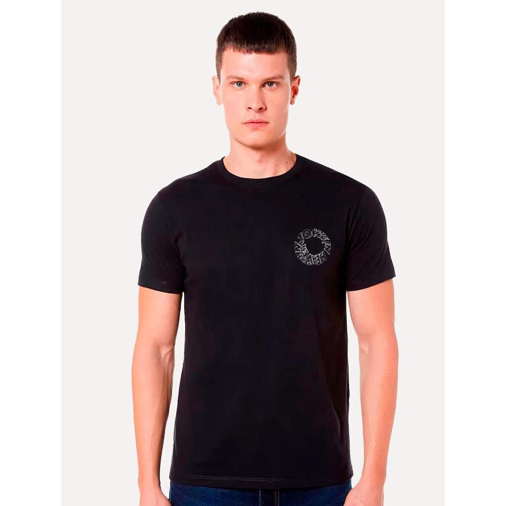 Camiseta John John Masculina Relaxed Puffed Logo Preta