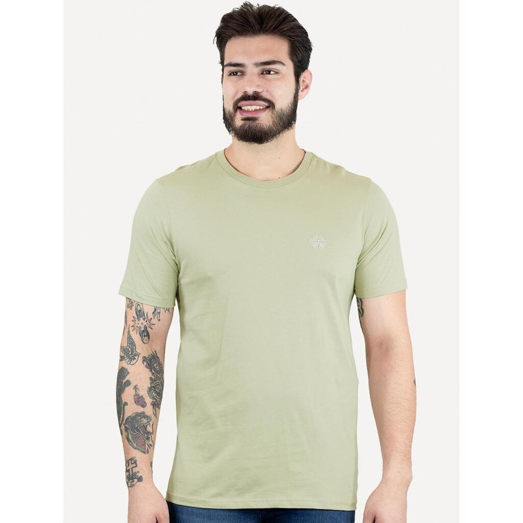 Camiseta John John Masculina Rubber Key Transfer Cáqui Claro