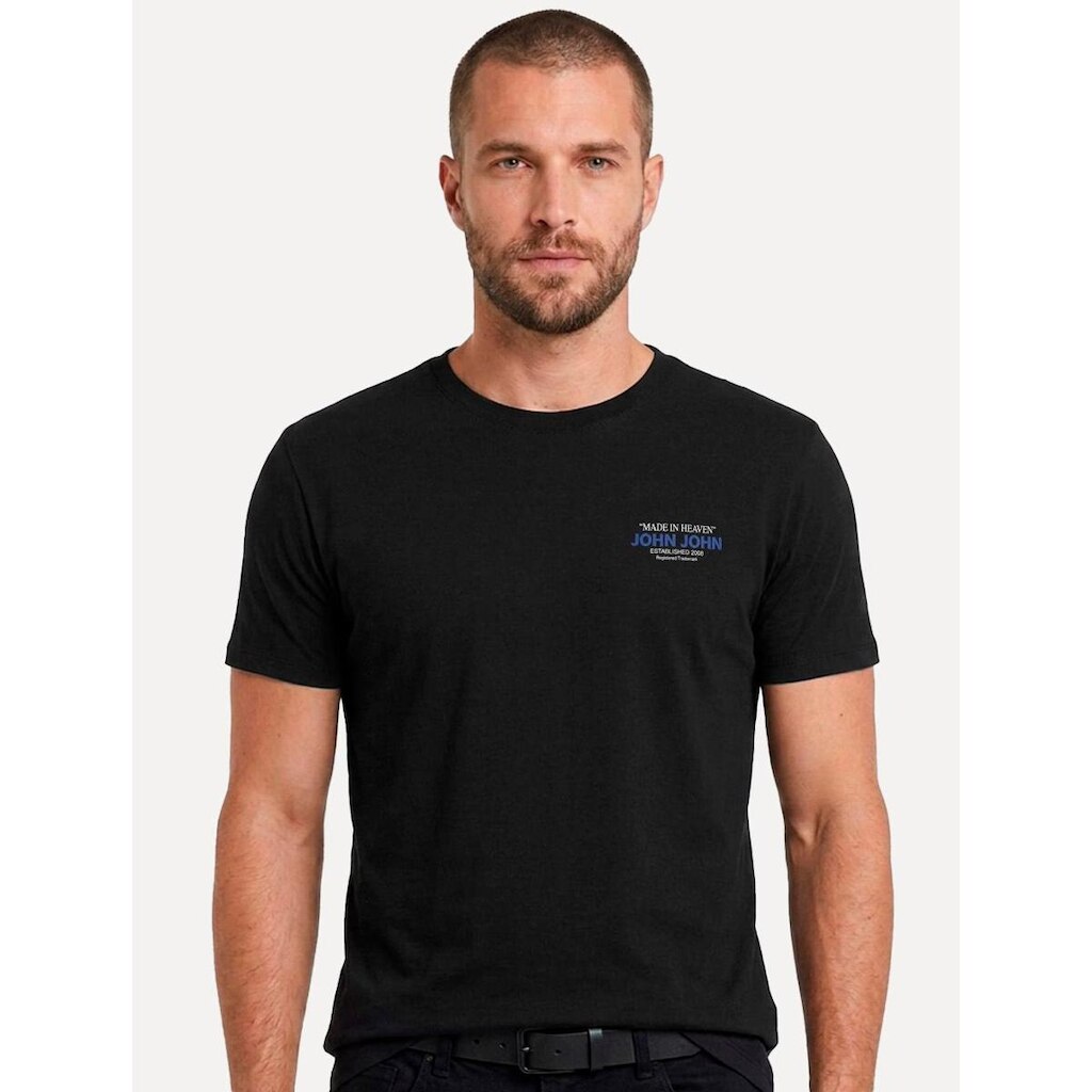 Camiseta John John Masculina Slim Fit Statement Preta
