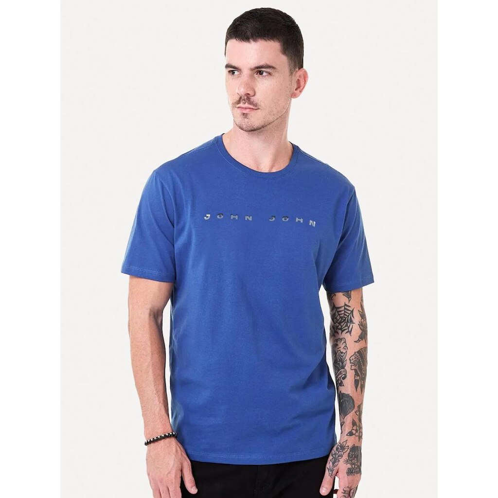 Camiseta John John Masculina Slim Flash Azul