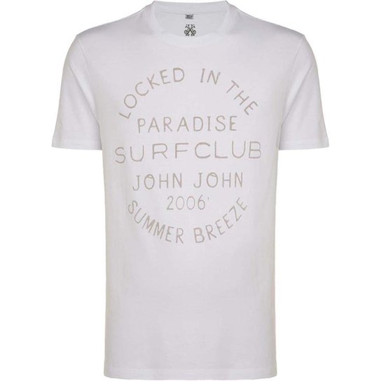 Camiseta John John Paradise Surfclub Masculino - Branco Menor preço em Camiseta John John Paradise Surfclub Masculino - Branco