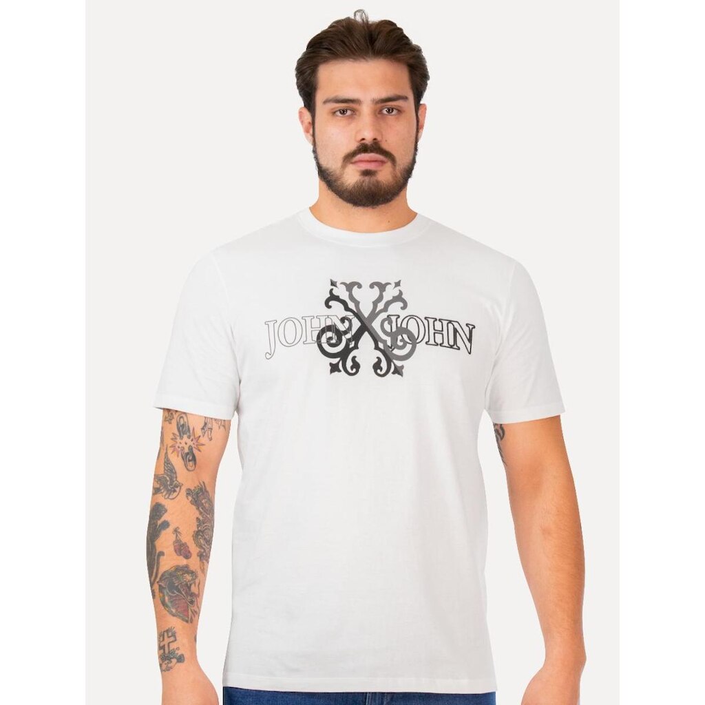 Camiseta John John | Regular Logo Shadow Branca