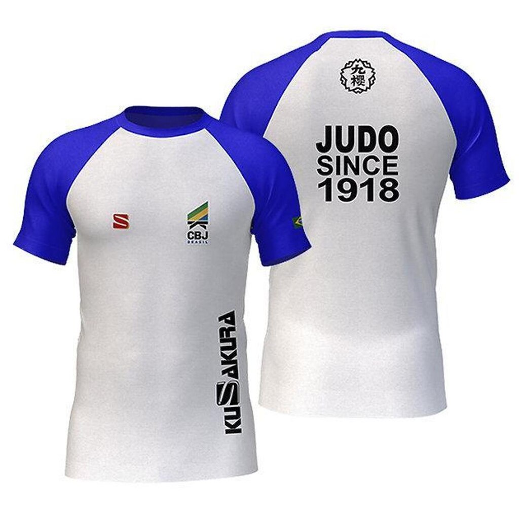 Camiseta Judo KuSakura CBJ Branca/Azul