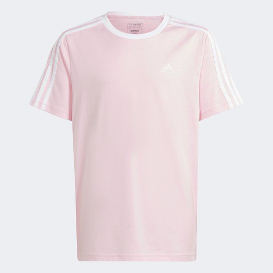 Camiseta Juvenil Adidas Essentials Boyfriend Feminina - Rosa+Branco Menor preço em Camiseta Juvenil Adidas Essentials Boyfriend Feminina - Rosa+Branco