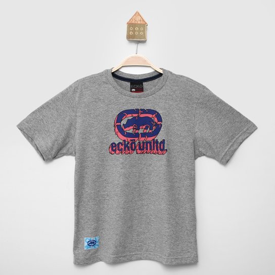 Camiseta Juvenil Ecko Chis Masculina - Cinza Menor preço em Camiseta Juvenil Ecko Chis Masculina - Cinza