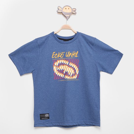 Camiseta Juvenil Ecko Unltd Estampada Masculina - Azul Menor preço em Camiseta Juvenil Ecko Unltd Estampada Masculina - Azul