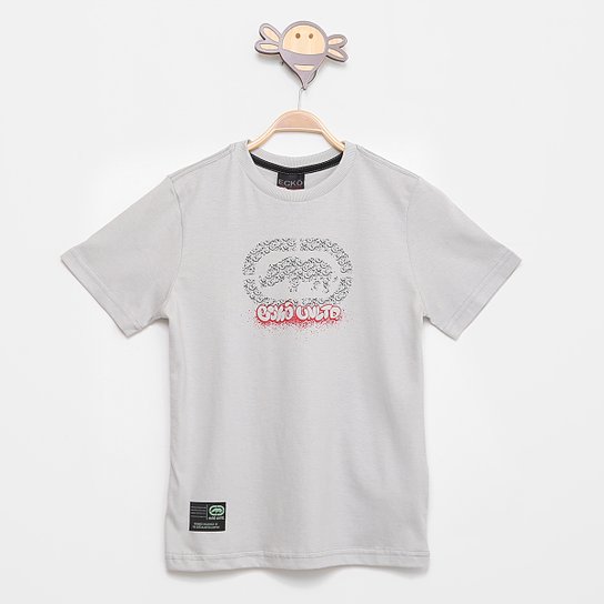 Camiseta Juvenil Ecko Unltd Estampada Masculina - Cinza Menor preço em Camiseta Juvenil Ecko Unltd Estampada Masculina - Cinza