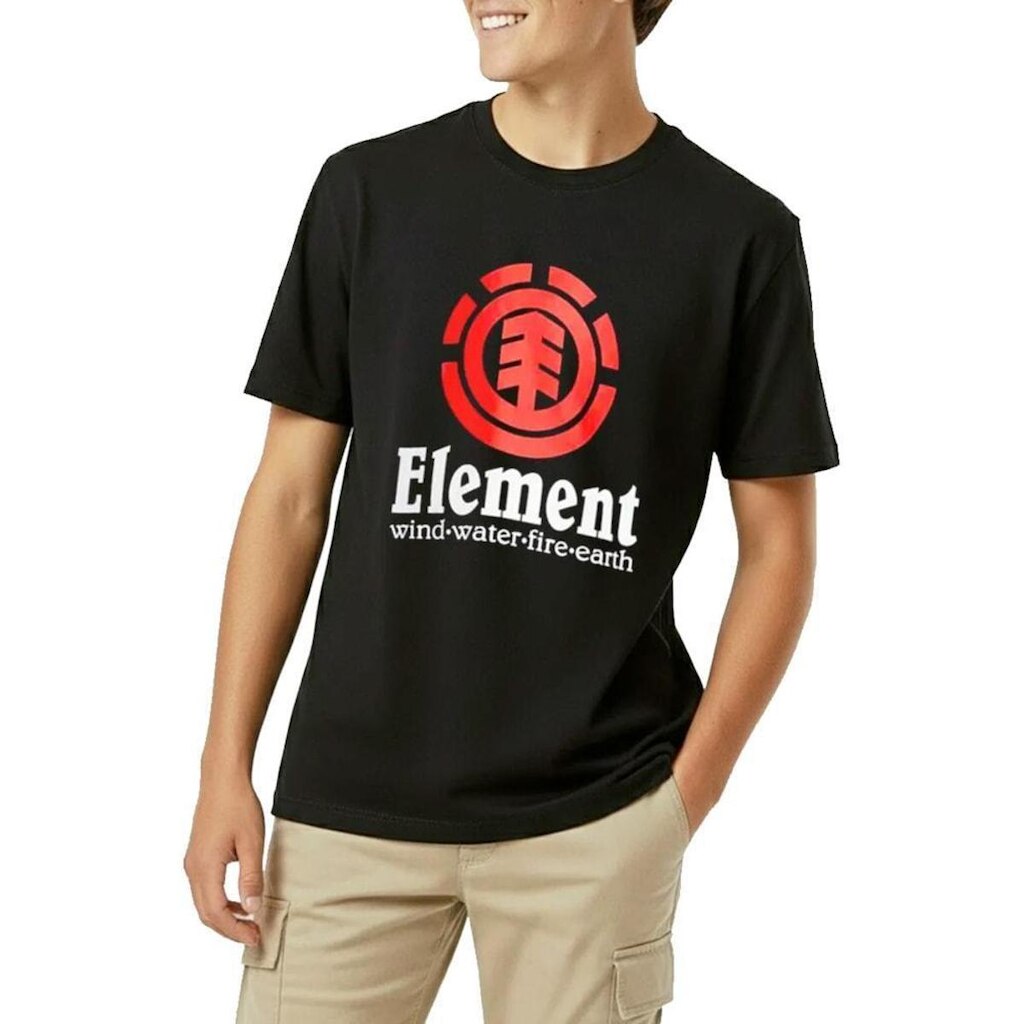 Camiseta Juvenil Element Vertical Tn Preta