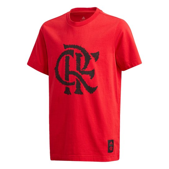 Camiseta Juvenil Flamengo Gráfica Adidas - Vermelho Menor preço em Camiseta Juvenil Flamengo Gráfica Adidas - Vermelho