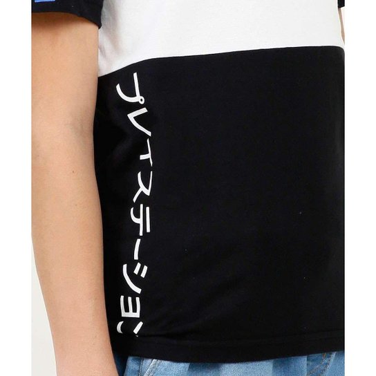 Camiseta Juvenil Manga Curta Estampada Playstation Tam 10 a 16 - Preto Menor preço em Camiseta Juvenil Manga Curta Estampada Playstation Tam 10 a 16 - Preto