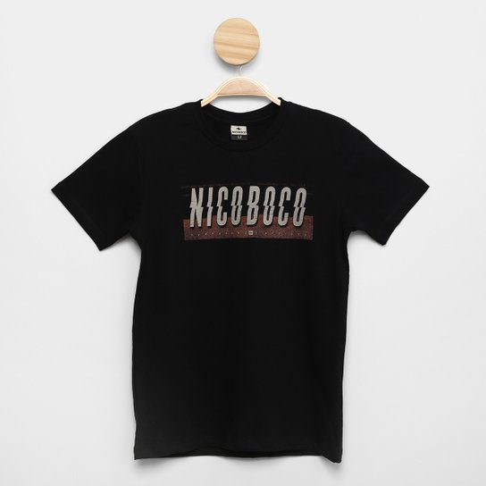 Camiseta Juvenil Nicoboco Básica Sanabis Masculina - Preto Menor preço em Camiseta Juvenil Nicoboco Básica Sanabis Masculina - Preto