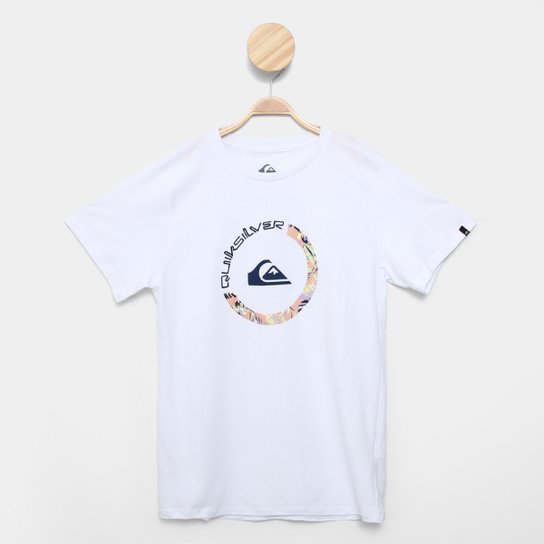 Camiseta Juvenil Quiksilver Wild Times Round Masculina - Branco Menor preço em Camiseta Juvenil Quiksilver Wild Times Round Masculina - Branco