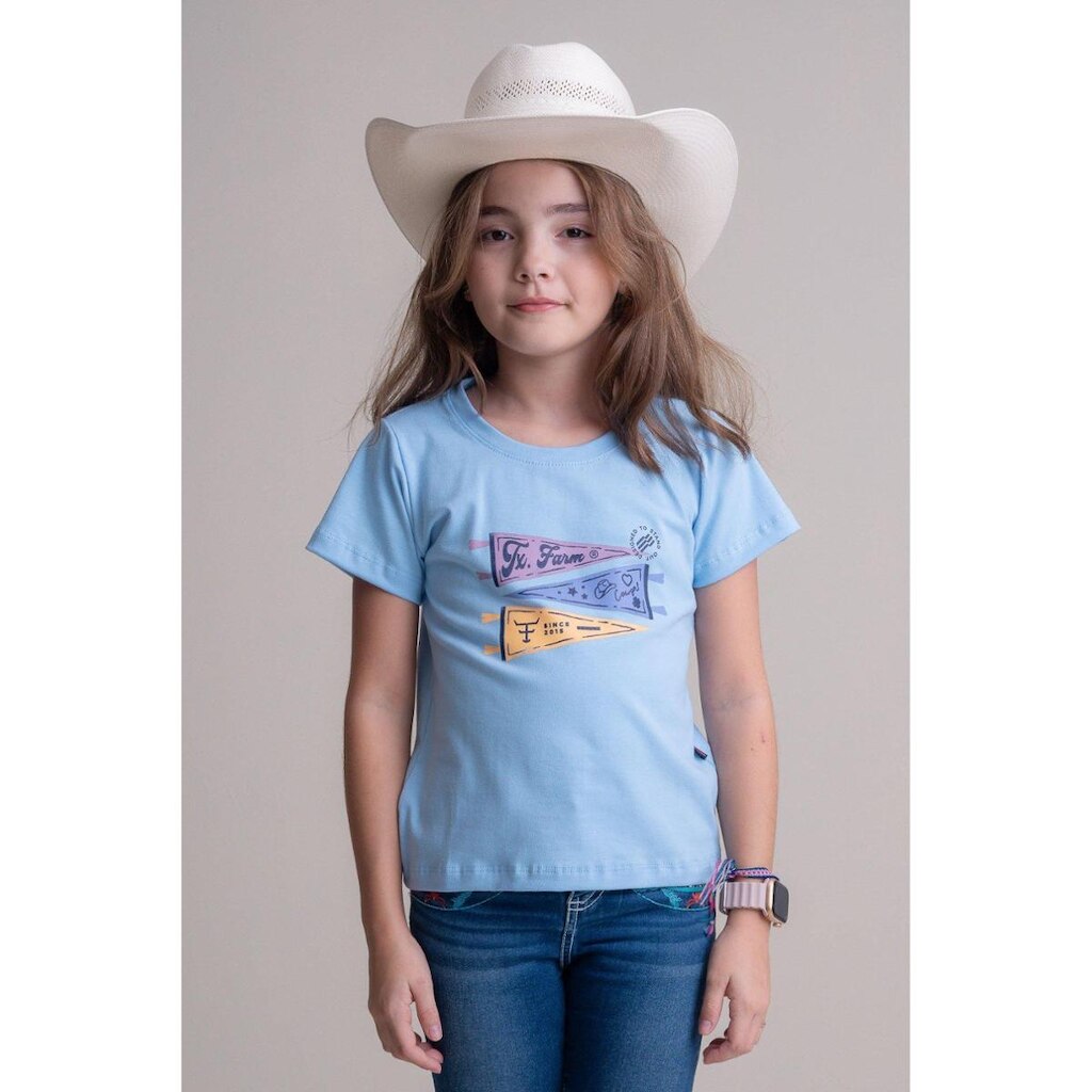 CAMISETA JUVENIL TEXAS FARM - CTF035 - DO 10 AO 14 - AZUL BB