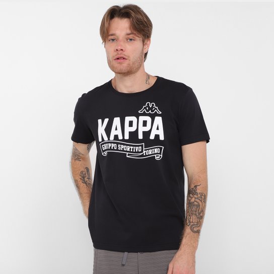 Camiseta Kappa Gruppo Sportivo Masculina - Preto Menor preço em Camiseta Kappa Gruppo Sportivo Masculina - Preto