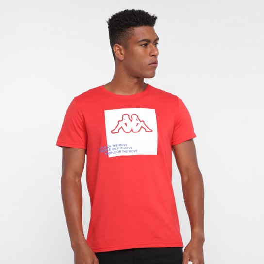 Camiseta Kappa Move Masculina - Vermelho Menor preço em Camiseta Kappa Move Masculina - Vermelho