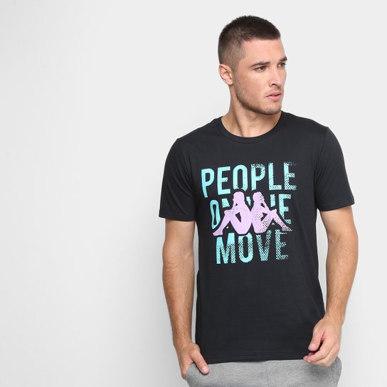 Camiseta Kappa People On The Move Masculina - Preto Menor preço em Camiseta Kappa People On The Move Masculina - Preto