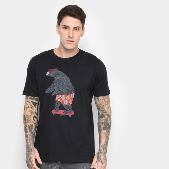 Camiseta Kayland Bear Masculina - Preto