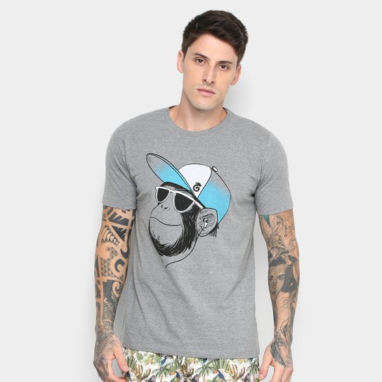 Camiseta Kayland Cool Monkey Masculina - Mescla Escuro