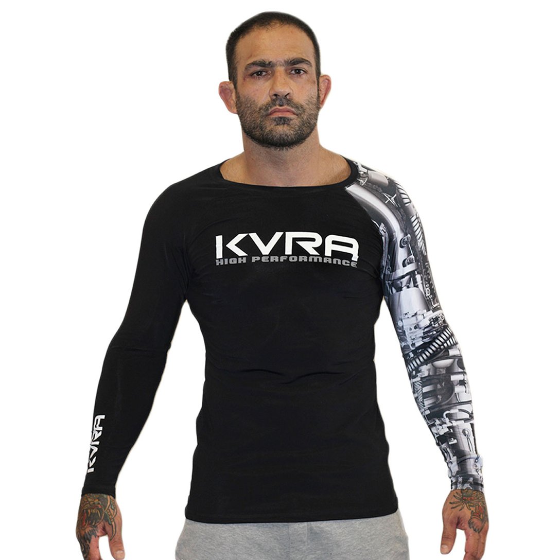 Camiseta KVRA Rash Guard Robotic M/L Preto Netshoes