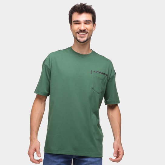 Camiseta Lacoste Bolso Masculina - Verde é ruim? Camiseta Lacoste Bolso Masculina - Verde é boa?