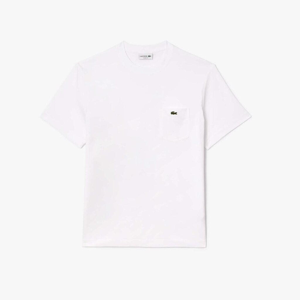 Camiseta Lacoste De Algodão Com Bolso No Peito Masculina