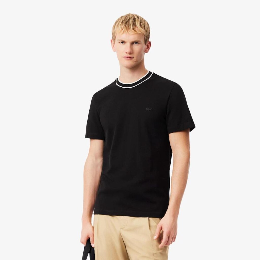 Camiseta Lacoste De Piqué Com Gola Em Stretch Masculina