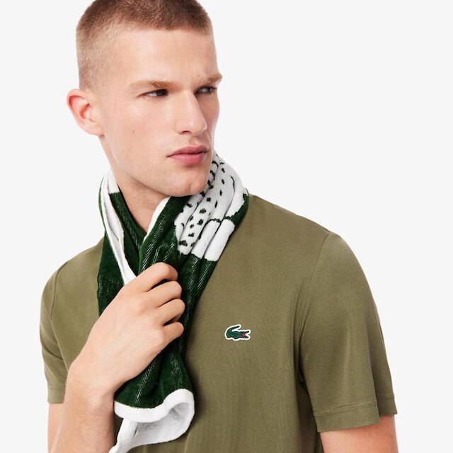 Camiseta Lacoste de Tênis Estampada Ultra-Dry Masculina