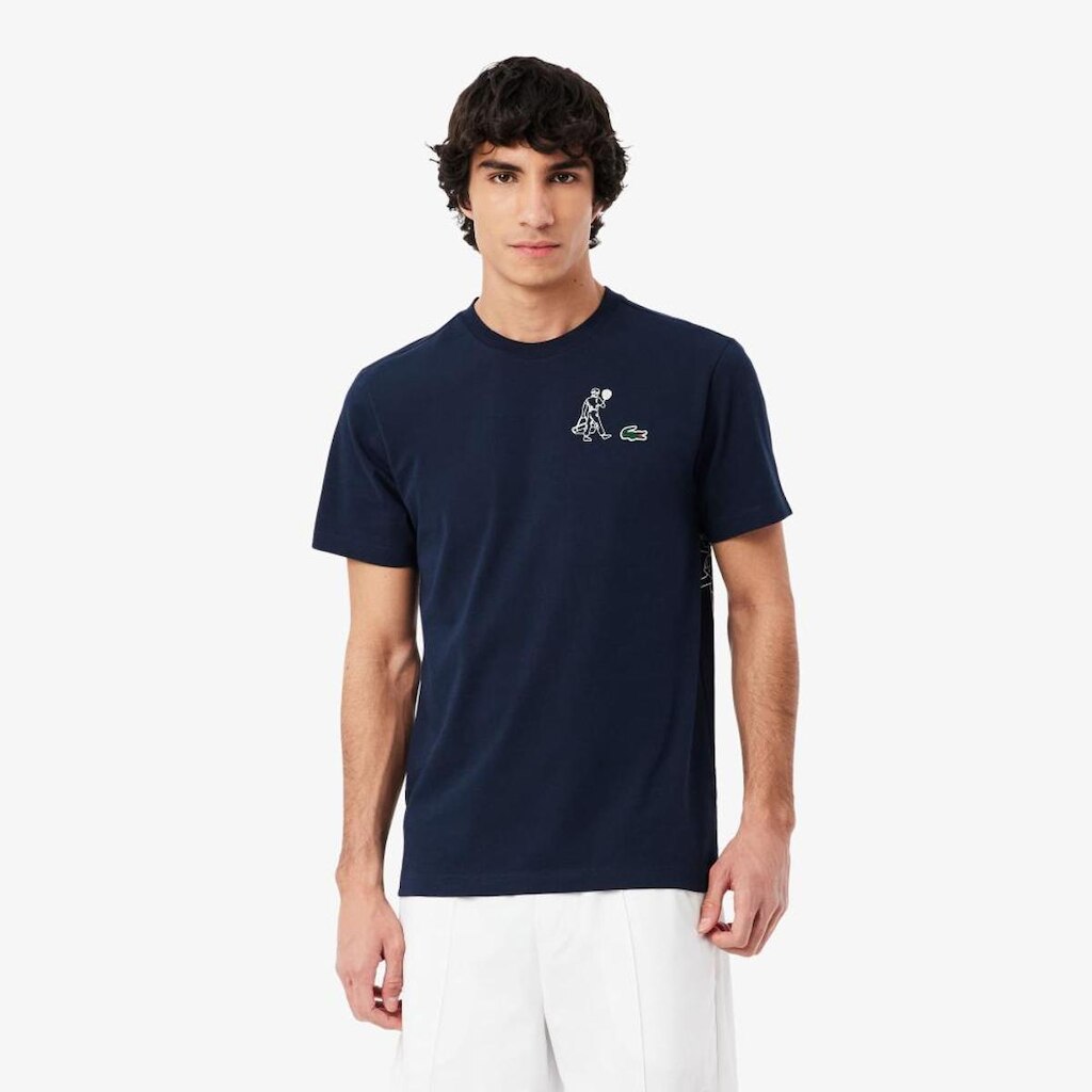 Camiseta Lacoste De Tênis Ultra Dry Estampada Masculina