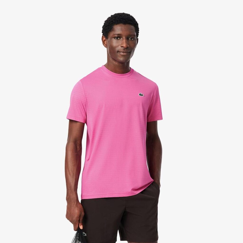 Camiseta Lacoste De Tênis Ultra Dry Stretch Jacquard Masculina
