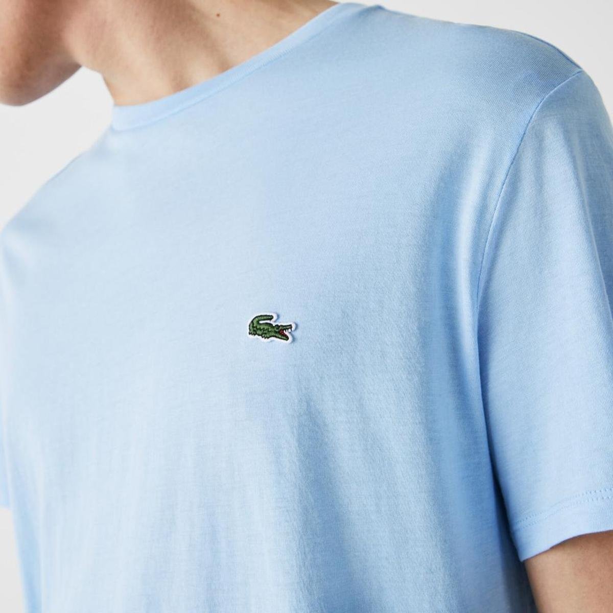 camiseta lacoste azul claro