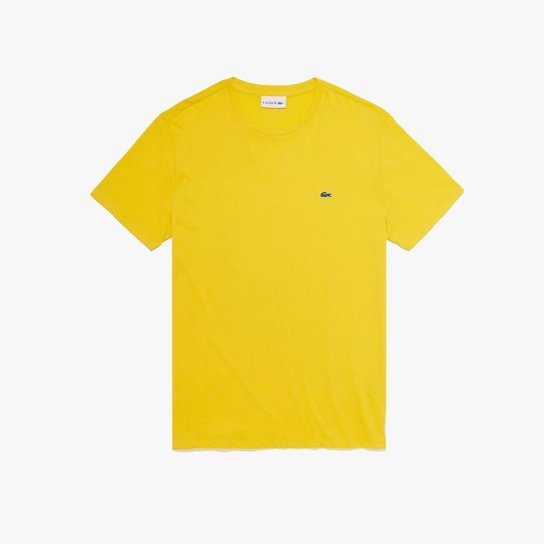 Camiseta Lacoste em Jérsei - Amarelo Escuro Menor preço em Camiseta Lacoste em Jérsei - Amarelo Escuro
