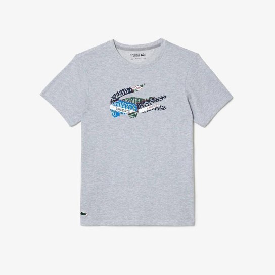 Camiseta Lacoste esportiva em jérsei de algodão Masculina - Cinza Menor preço em Camiseta Lacoste esportiva em jérsei de algodão Masculina - Cinza
