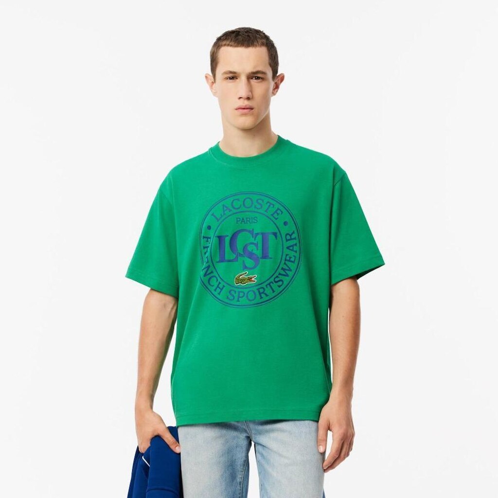 Camiseta Lacoste estampada de malha de caimento solto