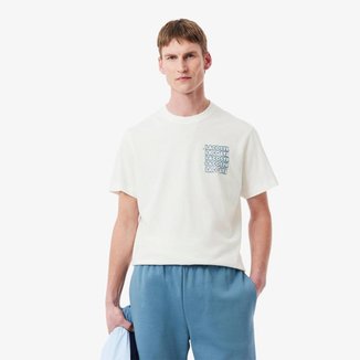 Camiseta Lacoste Gráfica em Malha de Algodão Masculina