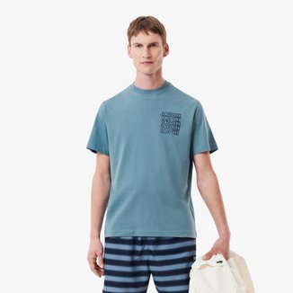 Camiseta Lacoste Gráfica em Malha de Algodão Masculina