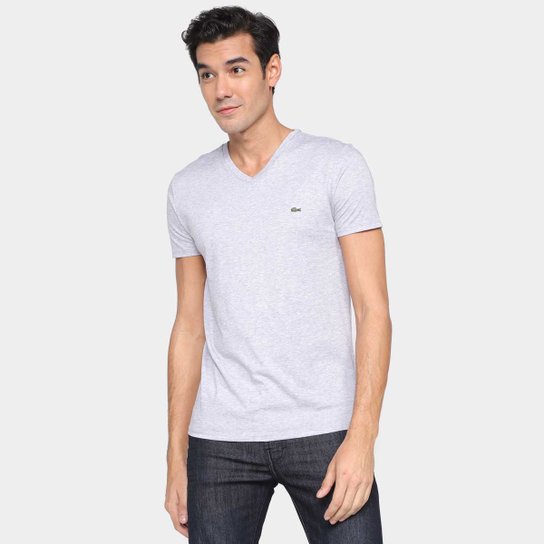 Camiseta Lacoste Logo Masculina - Cinza é ruim? Camiseta Lacoste Logo Masculina - Cinza é boa?
