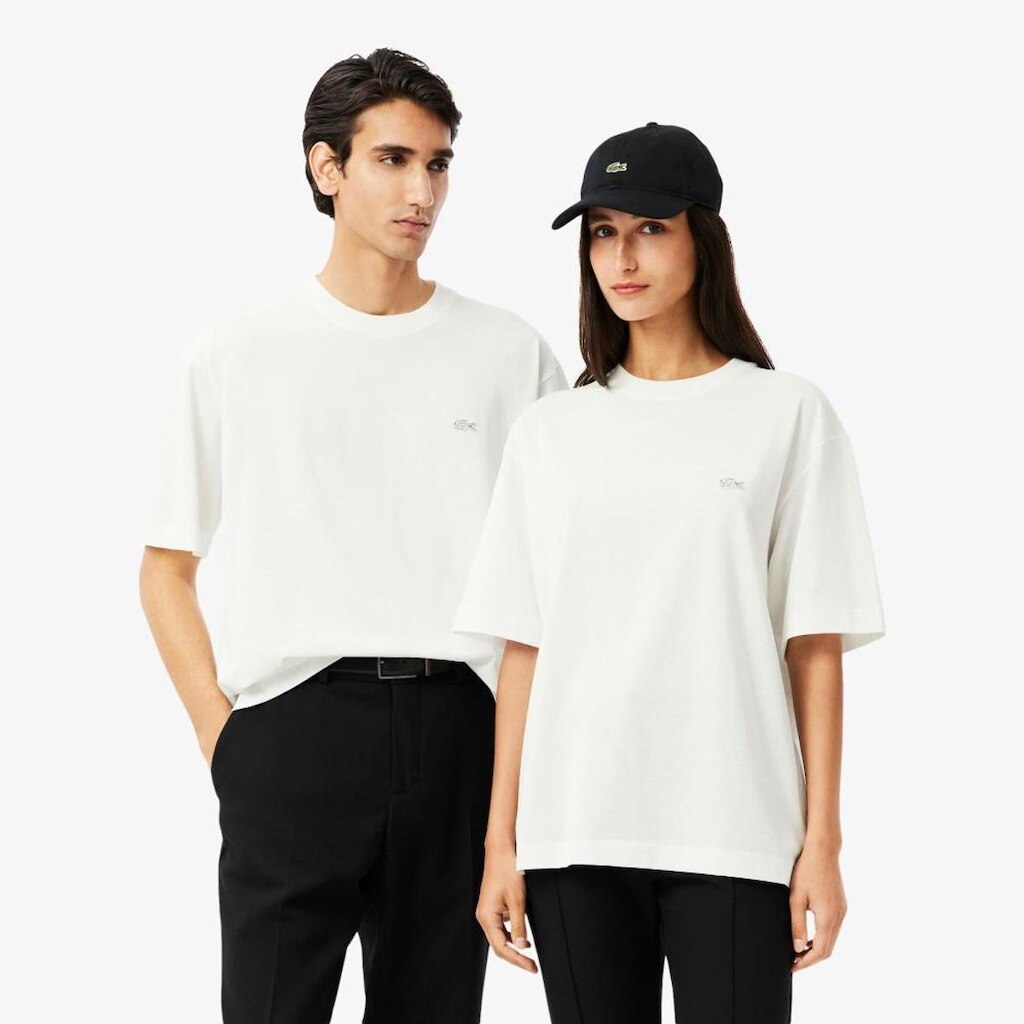 Camiseta Lacoste Malha Pesada de Caimento Folgado