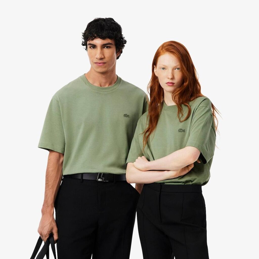 Camiseta Lacoste Malha Pesada de Caimento Folgado