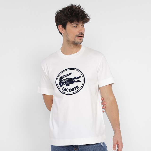 Camiseta Lacoste Manga Curta Masculina - Branco é boa?