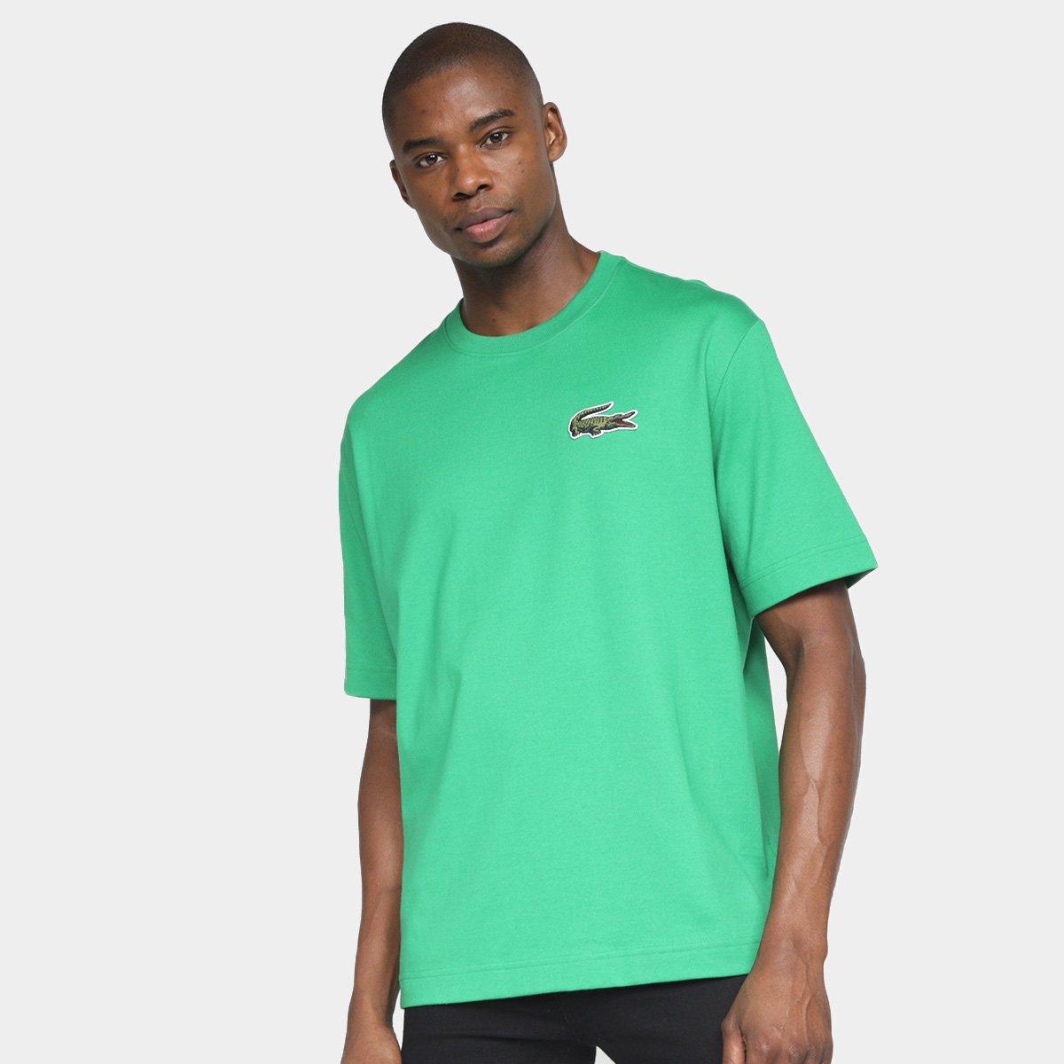 Camiseta Lacoste Oversized Bordado Masculina Menor preço em Camiseta Lacoste Oversized Bordado Masculina