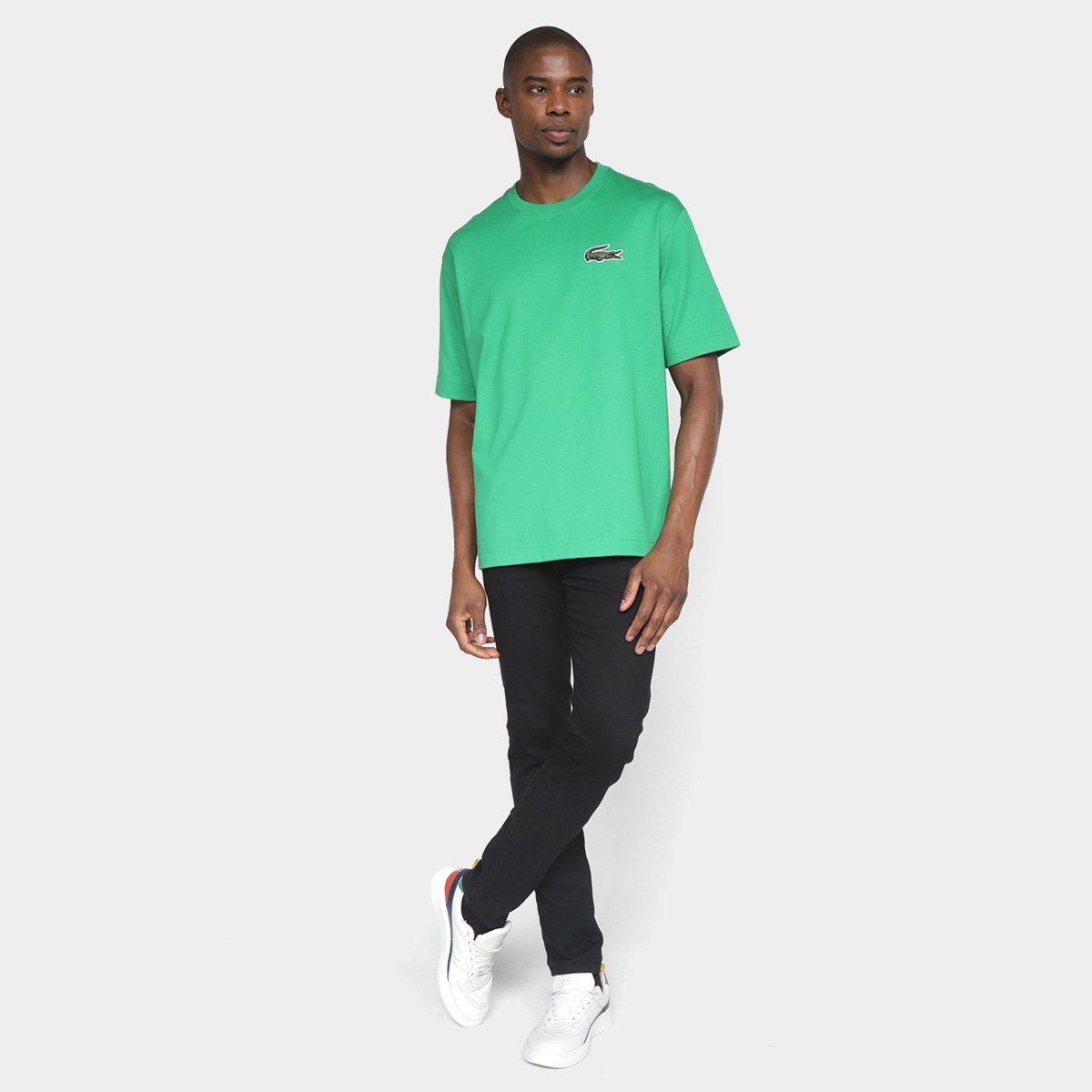 Camiseta Lacoste Oversized Bordado Masculina - Verde | Netshoes