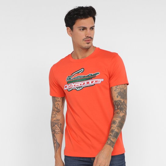 Camiseta Lacoste Sport Logo Masculina - Vermelho Menor preço em Camiseta Lacoste Sport Logo Masculina - Vermelho