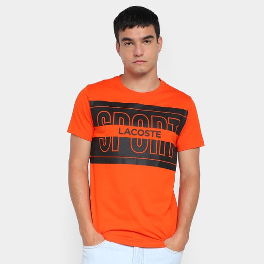 Camiseta Lacoste Sport Regular Fit Masculino - Laranja Menor preço em Camiseta Lacoste Sport Regular Fit Masculino - Laranja
