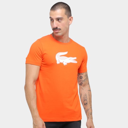 Camiseta Lacoste XVII Masculina - Laranja Menor preço em Camiseta Lacoste XVII Masculina - Laranja