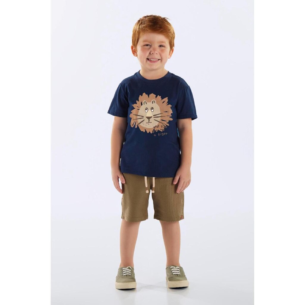 Camiseta Leão em Algodão Infantil Up Baby